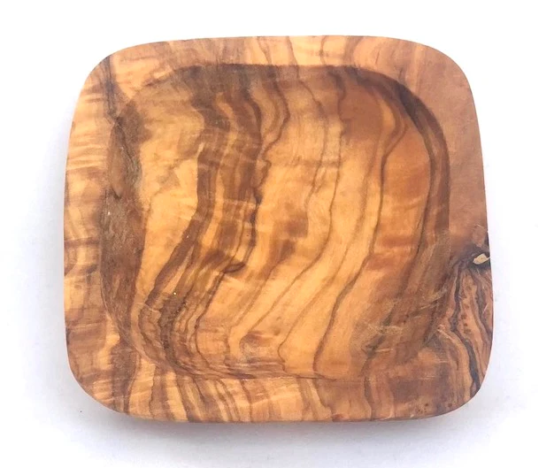 Olive Wood Dipping Bowl Square 3"