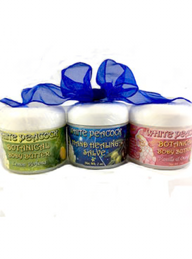 White Peacock Body Care Trio/Set of 3 - 2 oz each jar